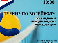 5 марта в 10:00 в модульном спортивном зале «ФизКульт» состоится районный турнир по волейболу среди женских команд, посвящённый Международному женскому дню.