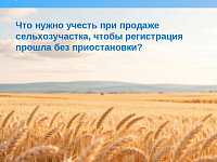 Что нужно учесть при продаже сельхозучастка, чтобы регистрация прошла без приостановки?